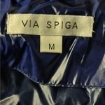 via spiga Asymmetrical Belted Puffer Coat Women's Medium Blue Winter Jacket Photo 7