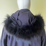 Vintage Jacqueline Ferrar‎ Black Parka Coat Real Fox Fur Trim Hood XS Petite 90s Photo 5