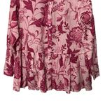 Tuckernuck Ro’s Garden Chanderi Top Size XS Pink Floral Cotton Button Blouse Photo 2