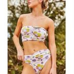 NEW Free People x Beth Richards delray 70’s floral bikini top, purple, size XS Purple Photo 2