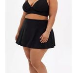 Torrid Black Nylon High Rise Bikini Brief Mini Skater Swim Skirt Plus Size 5X Photo 0