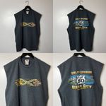 Harley Davidson  Route US 50 Muscle Shirt Vintage Y2K Large L Gray Tank Top Photo 10