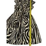H&M  Women Size 4 Zebra Print Satin Dress Black White Full Zip | 15-177 Photo 5