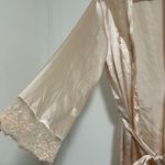 Linea Donatella  Satin Cream Robe with Lace Accents Photo 2