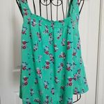 Hollister  Women's Beach Summer Crop Tank Top Size (S) Green Floral Open Back Photo 0