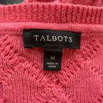 Talbots Lambswool Cable Knit Crewneck Sweater Women's Medium Pink Pullover Wool Photo 11