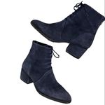 Sesto Meucci  Navy Suede Tie Front Back Zip Booties Photo 5