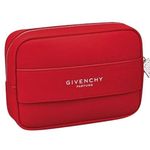 Givenchy  Parfums Embossed Pouch Clutch Red Zip Cosmetic Makeup Travel Designer Photo 0