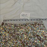 On 34th size 4 multi colored sequin mini skirt fully lined zipper like new Silver Photo 8