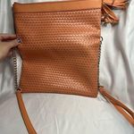 Signature Orange Faux Leather Woven Crossbody Purse Photo 3