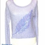 Aeropostale Sequin Feather Lightweight Purple Sweater Live Love Dream Size Large Photo 1