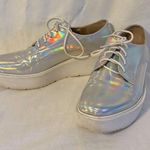 Prada  Holographic Iridescent Platform Lace Up Logo Sole Shoe  37/7 Photo 0