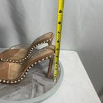 Steve Madden  Zaylee Clear Rhinestone Mule Heels Nude Size 8.5M Square Toe Photo 6