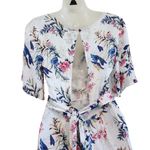 American Eagle Floral V-Neck Kimono Sleeves Tie Waist Open Back Romper Size 4 Photo 5