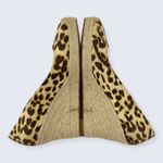 J. Crew Leopard Cheetah Spot Canvas Espadrille 3" Wedge Heel Pump F2027 7 Tan Photo 4