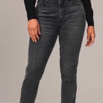 Abercrombie & Fitch A&F Curve Love High Rise Skinny 25 Short Asymmetric Seam Washed Black Photo 0