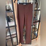 ZARA  flare high rise pants leggings chocolate brown pull on ribbed trousers Photo 1