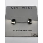 Nine West 1980s Vintage Silver Black Onyx Color Dangle Pierced Earrings Jewelry Photo 8