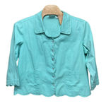 Quacker Factory Green Blazer Jacket 2XL Cotton Blend Long Sleeve Women's Top Green Size XXL Photo 0