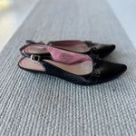 Kenneth Cole Reaction Black Leather Bow Kitten Heels Slingback Pumps Sz 7 Photo 1