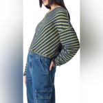 Circus by Sam Edelman Circus NY by Sam Edelman Stripe V-Neck Crop Sweater (Sz XL) Green Geo Striped Photo 2