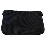 Saks 5th Avenue SAKS FIFTH AVENUE VINTAGE Black Beaded Clutch Evening Handbag Zipper Closure GUC Photo 5