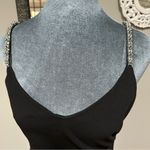 XScape  8 petite Rhinestone Strap Midi Dress Black Midi Dress Cocktail Party Prom Photo 2