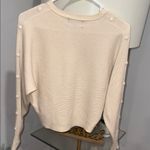 Premise Cream V-Neck Sweater with Ribbed Design Photo 4