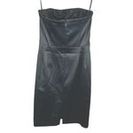 White House | Black Market Strapless Satin Mini Dress - Size 2 Glam LBD Photo 1