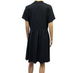 Hot Topic Black Keyhole Zipper Short Sleeve High Neck Skater Pocket Dress XL Photo 3