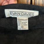Vintage Evan Davies Black Suede Leather Midi Skirt 6 Photo 2