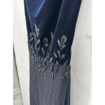 Rimini Maxi Dress Women 6 Navy Blue Velour Fairy Grunge Whimsigoth Beaded Photo 2