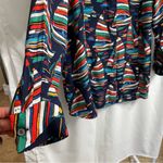 Soft Surroundings  Large Blue Abstract Blouse Nautical Lake Ocean Photo 1