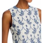 AQUA  Embroidered Layered dress‎ Sleeveless Floral Cotton White Blue XXL Photo 2