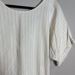 Bimba y Lola white pinstriped linen blend tie back dress Photo 1
