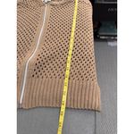 Faded Rose Light Brown Zipper Closure Open Knit Long Sleeve Hoodie Sweater XL Photo 7