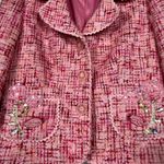 Cynthia Steffe Womens’ Embellished Pink/Red/ Orange Blazer Size 4 Front Pockets Photo 4