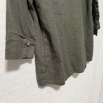 Jones New York  Women's Green Linen Blend Tunic Shirt M 3/4 Sleeve Photo 4