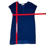 Amanda Uprichard M 100% Liquid Silk Shift Dress Blue Career Office Made In USA Photo 8