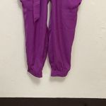 Ralph Lauren Lauren ‎ Women Purple Satin Tie Waist Cargo Pockets Jumpsuit Size 12 Photo 15