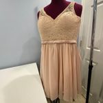 Mori Lee Lace Bodice Dress Chiffon Party Cocktail Pastel Pink Blush Sleeveless 6 Photo 6