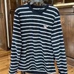 Disney Cozy Mickey Mouse Donald Duck Fluffy Striped Pullover M Comfy Womens Photo 1