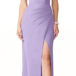 Azazie  Leo Bridesmaid Dress Size 8 NWT #18 Lilac Mermaid V-Neck Pleated Chiffon Photo 0