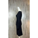 Diane Von Furstenberg  Women's Size 2 Black Long Sleeve Asymmetric Wrap Dress‎ Photo 3