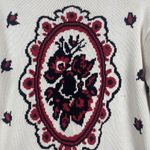 Vintage York Fair For Seiferts Womens Sweater Small White Floral Pattern Cottage Photo 1