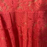 Free People  lined crochet open back sleeveless mini dress in coral Photo 5