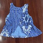 Everly  blue and white boho split back crop top size small Photo 3