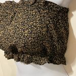 American Eagle Cropped Strapless Elastic Floral Top Black Tan Size Small Photo 3