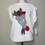 Vasari 40 euro US M vintage sweater oversize cap sleeve southwestern arrow head Gray Size M Photo 3