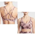 Athleta  Solace Women's Floral‎ Athletic Workout Sports Bra Pink Loungewear Photo 1